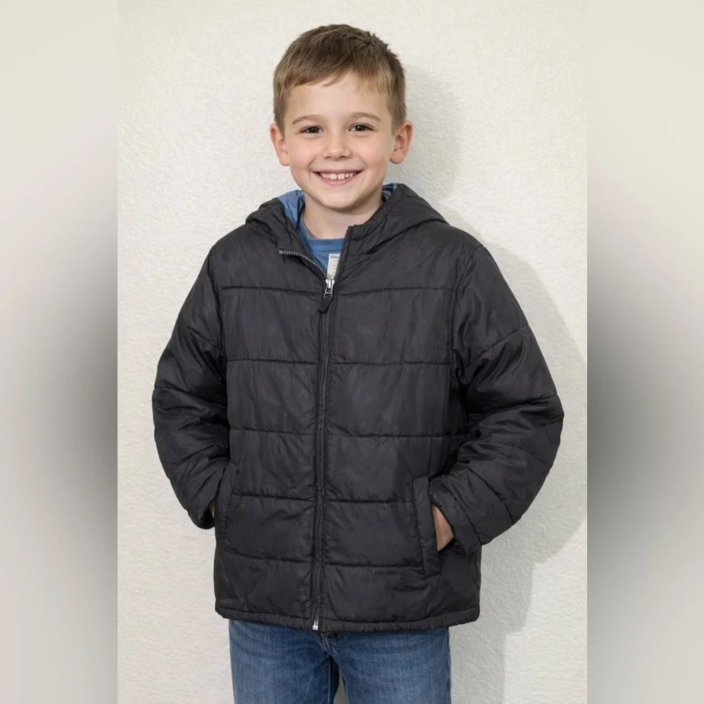 Gymboree Black Puffer CoatJacket for Kids, size Large 10